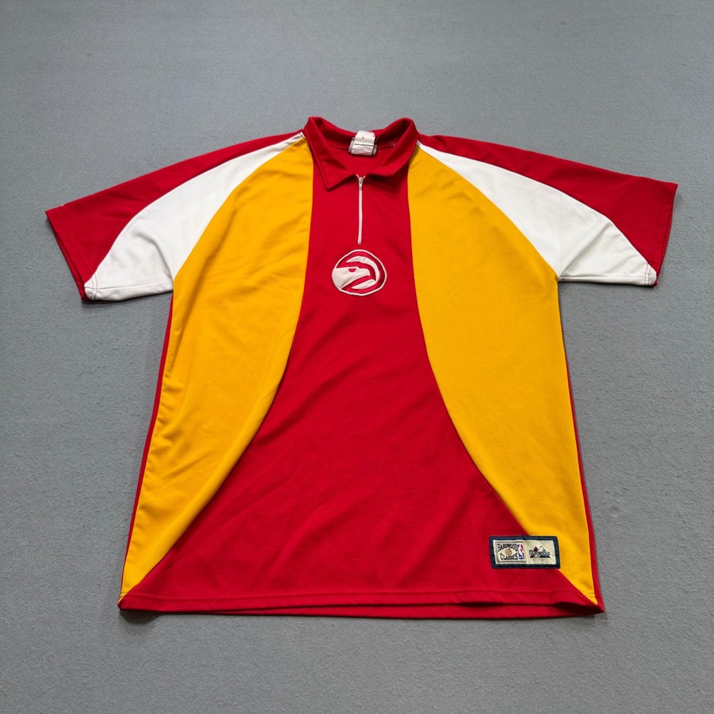 Majestic Atlanta Hawks Shooting Shirt‎ Mens XL Red Hardwood Classics Pac-Man NBA